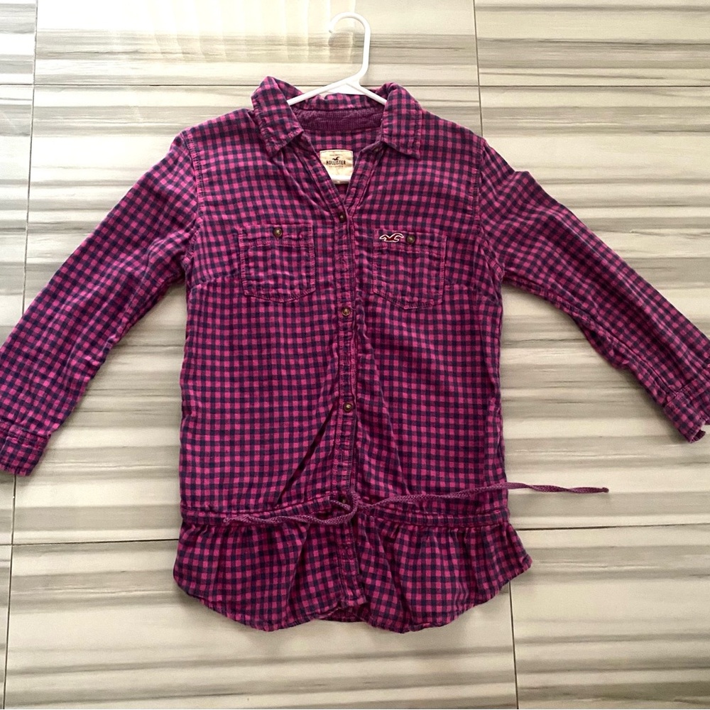 Hollister women Plaid Shirt in Pink and Purple